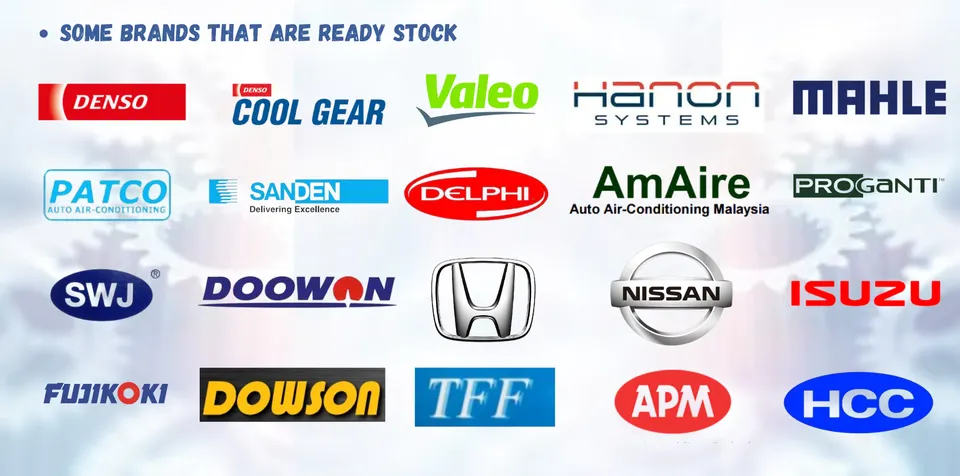 AC part brands — Denso, Valeo, Mahle, Sanden, Delphi, Hanon and more